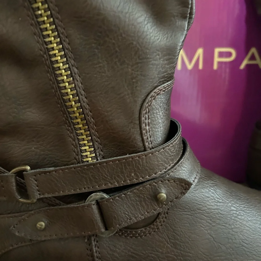 NIB Rampage Idella Brown Tall Boots Riding Zipper 9 New